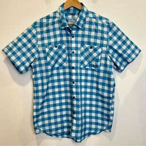 Under Armour Men’s CHESAPEAKE Check SHORT SLEEVE Button Up Shirt Blue White